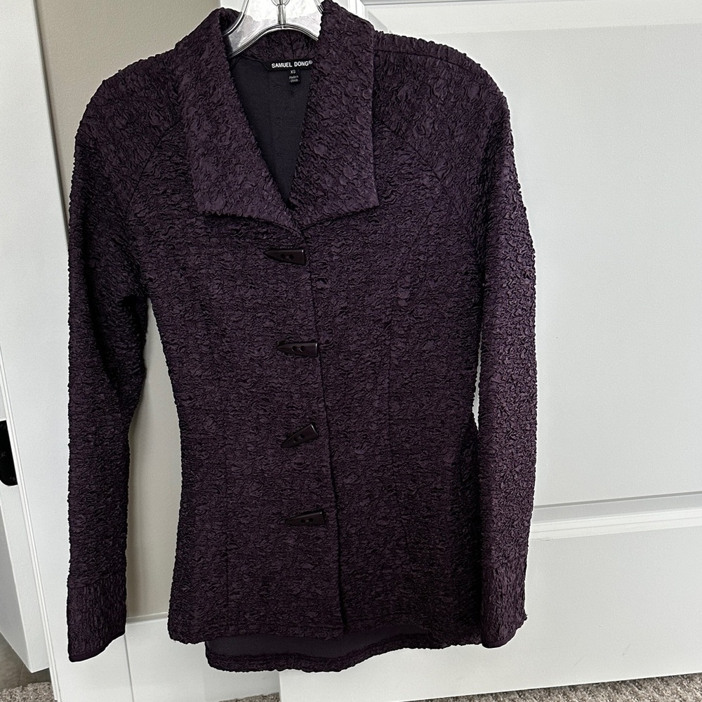 Women's Purple Textured Jacket